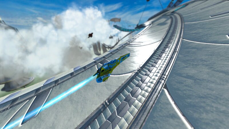 Futuristic Racing Craft — Blue, Dynamic
