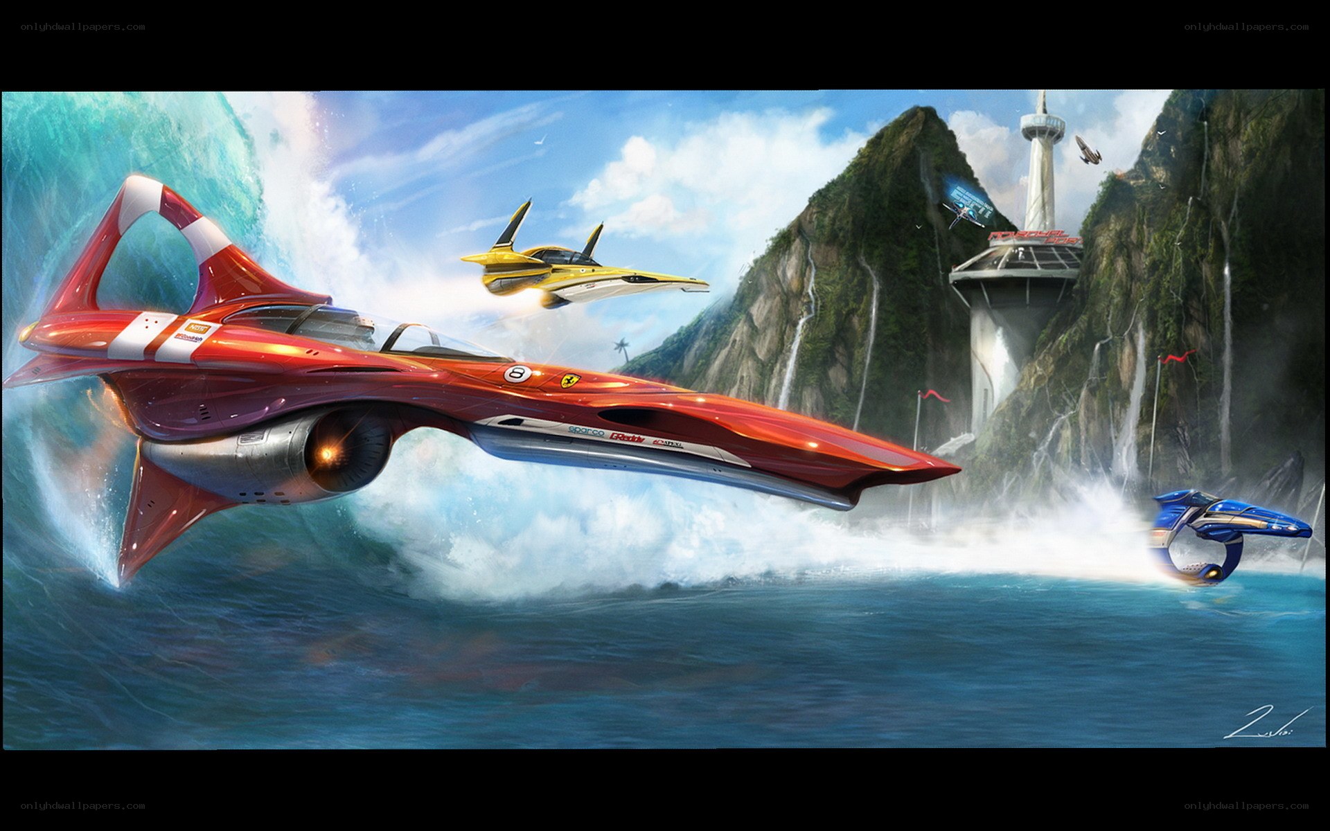 futuristic racing craft