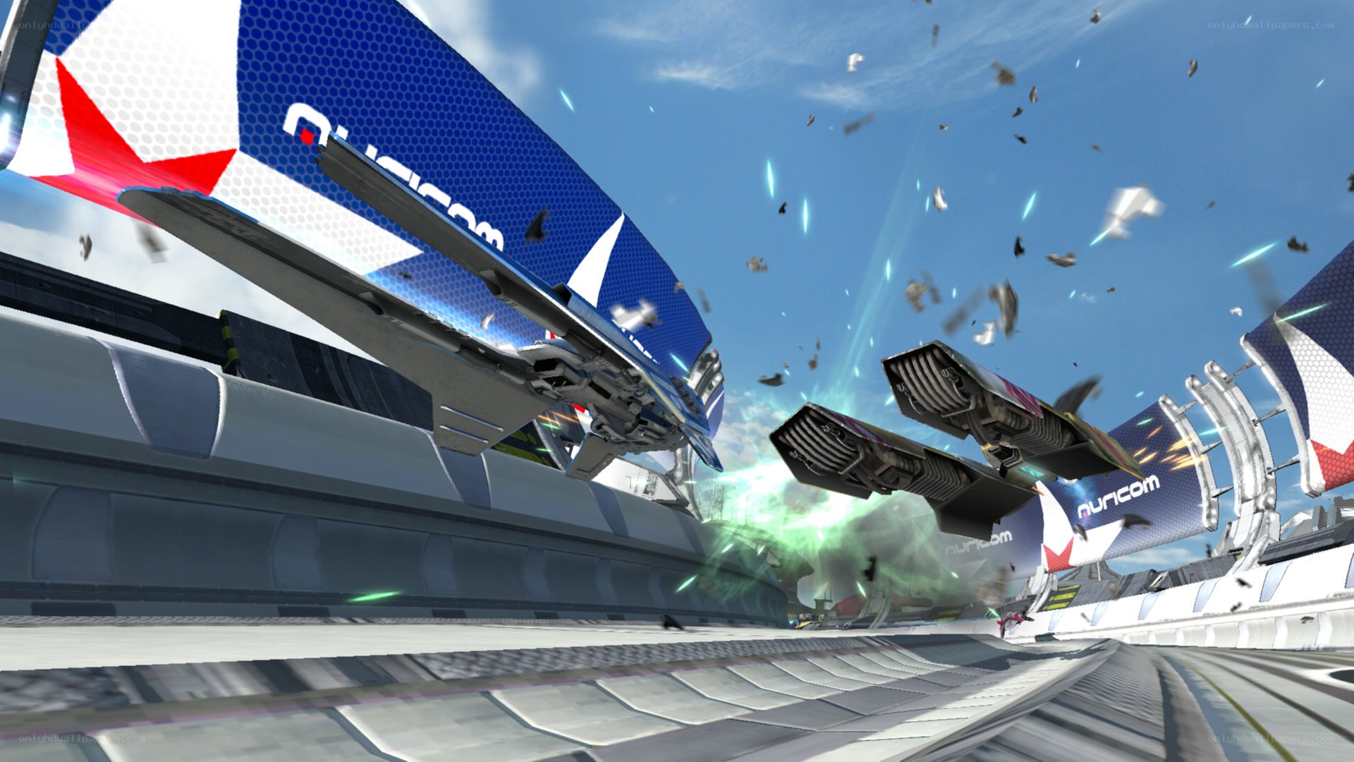 Futuristic racing crash