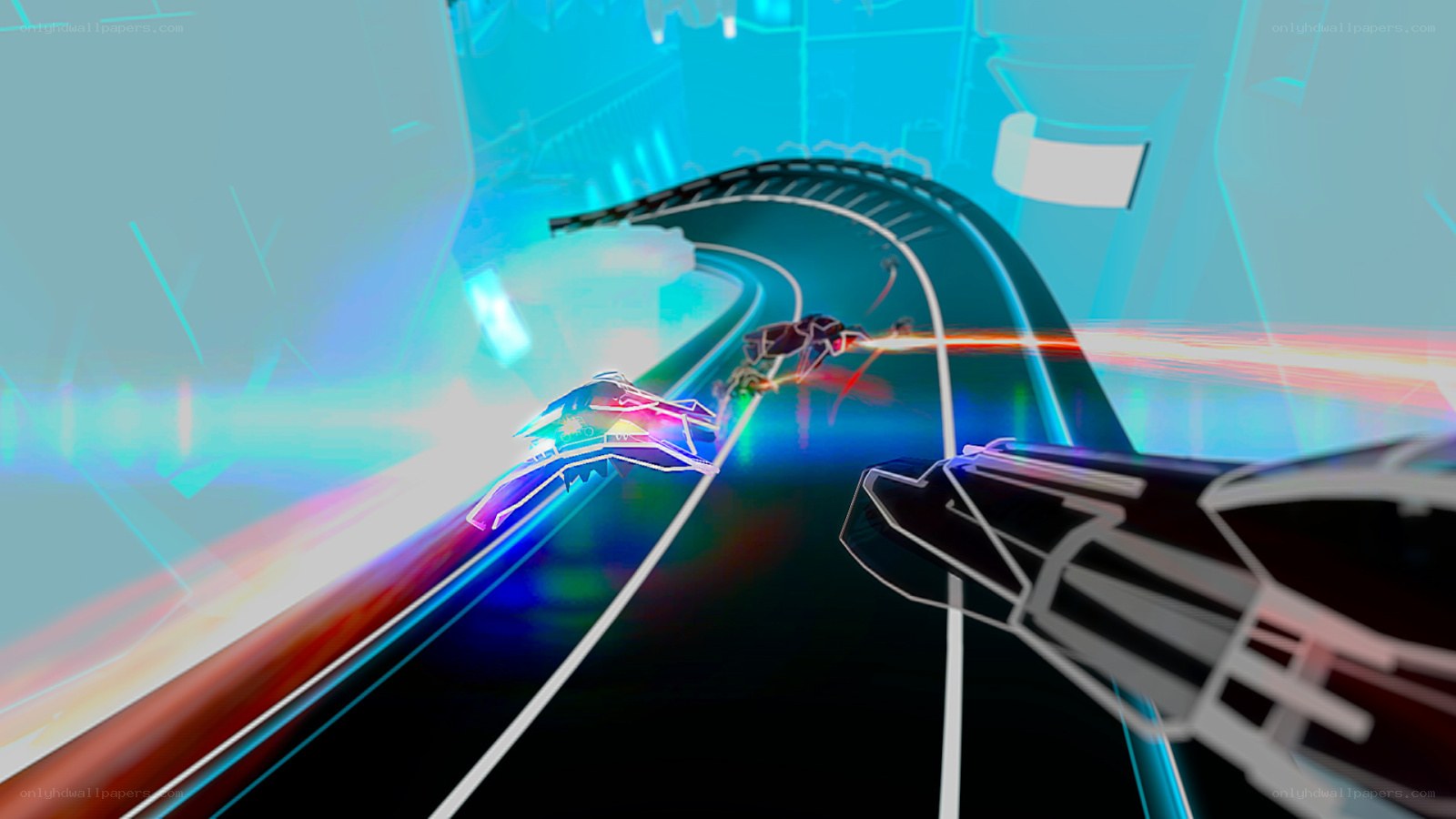 futuristic racing game scene