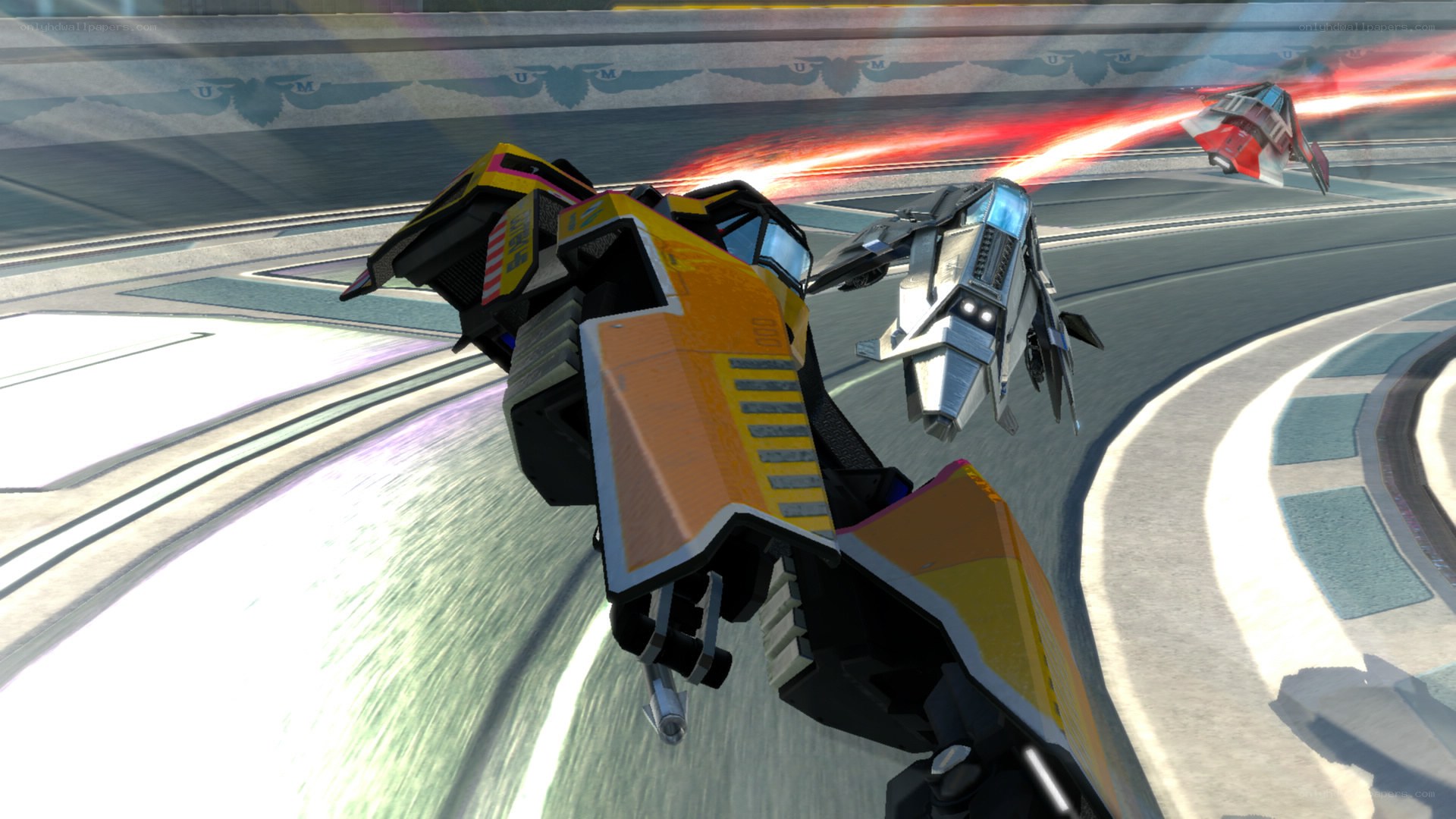 futuristic racing game scene