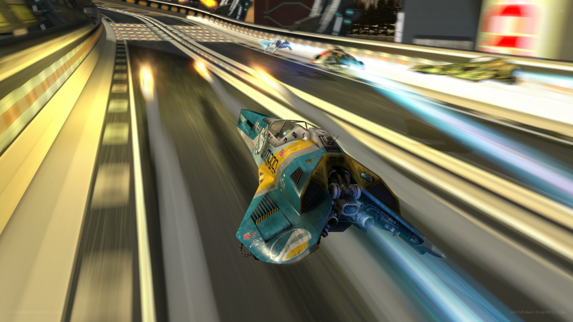 futuristic racing game scene