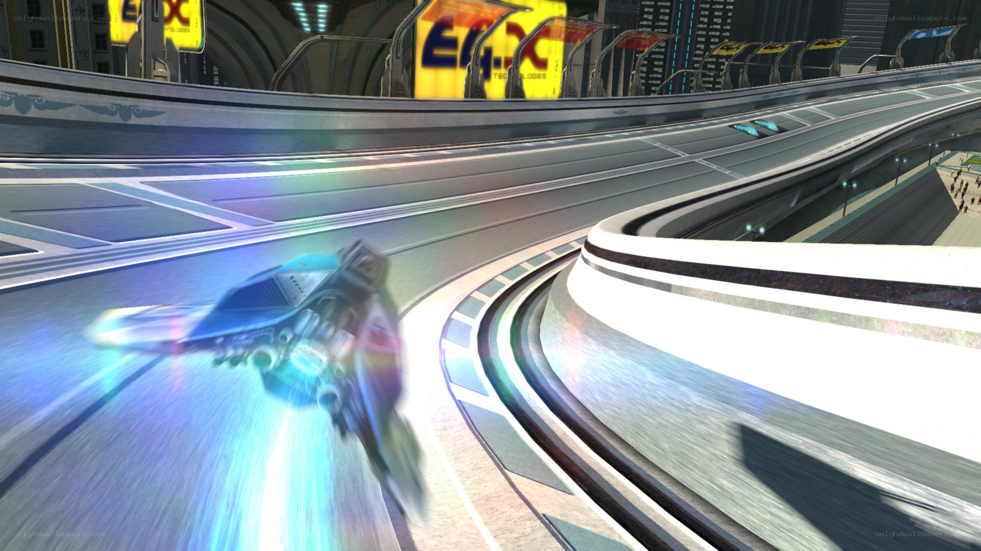 futuristic racing game scene