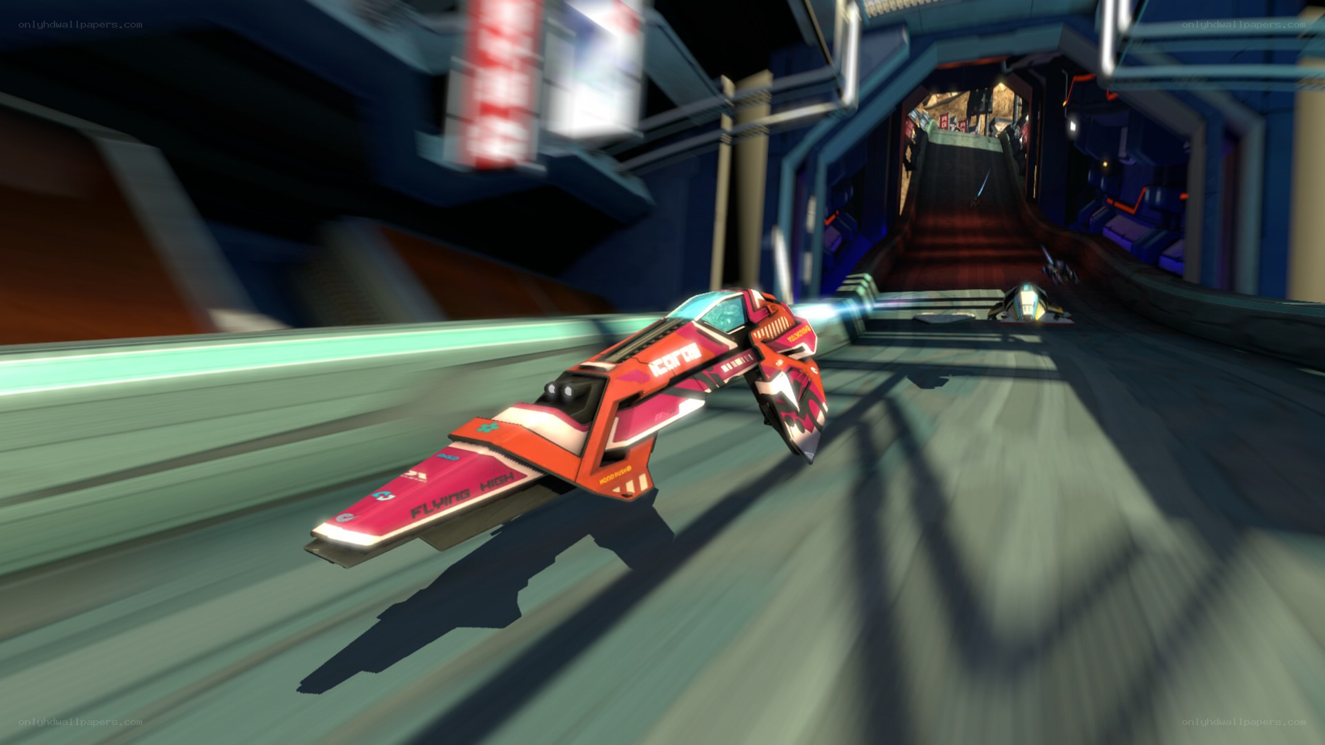 futuristic racing game scene