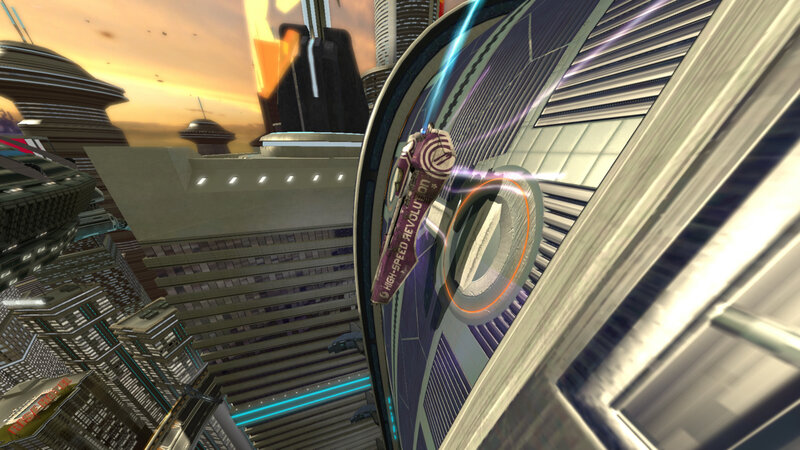 futuristic racing game scene