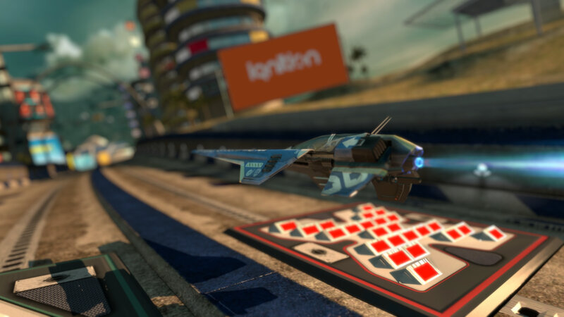 futuristic racing game scene