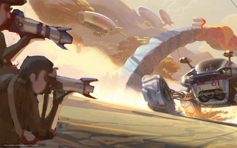 Futuristic racing scene