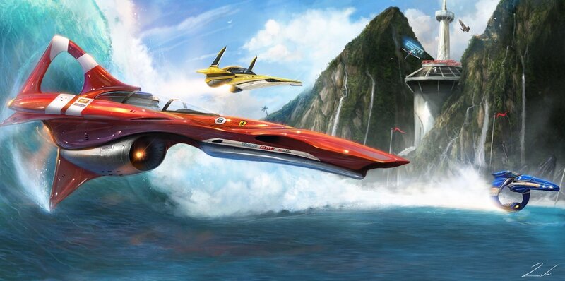 futuristic racing ships