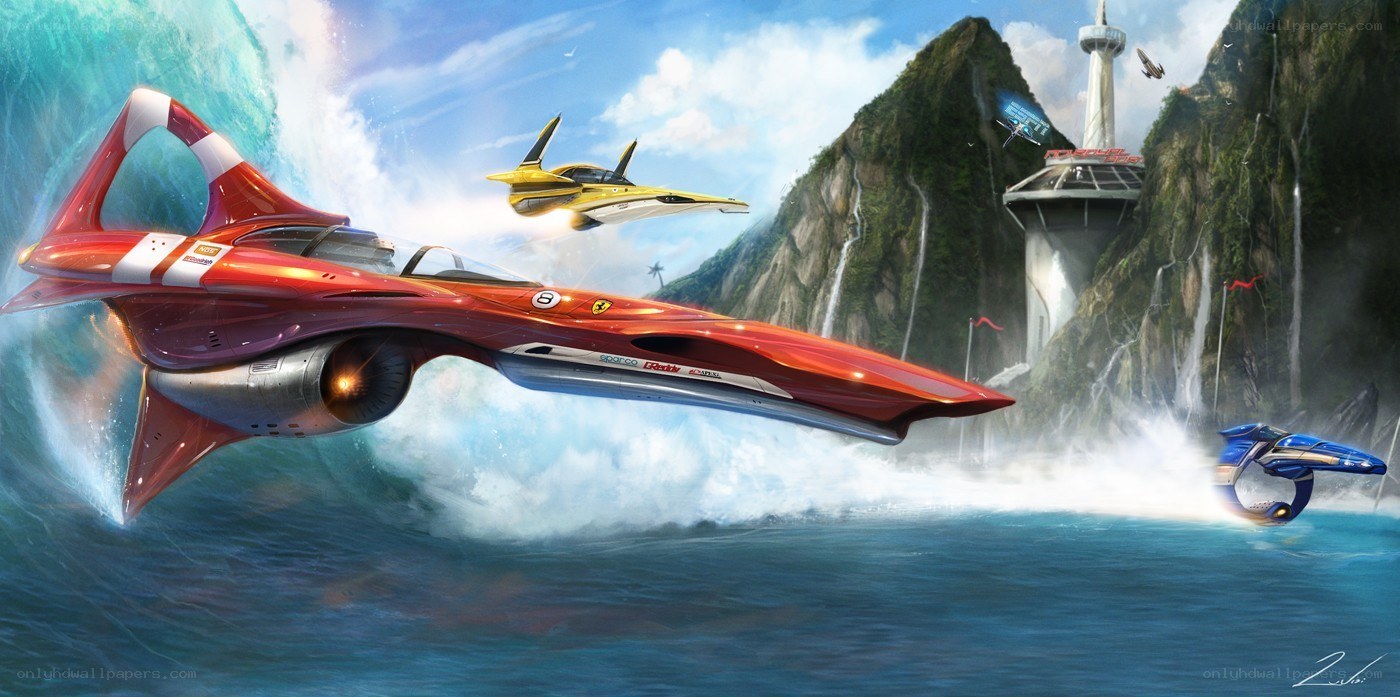 futuristic racing ships
