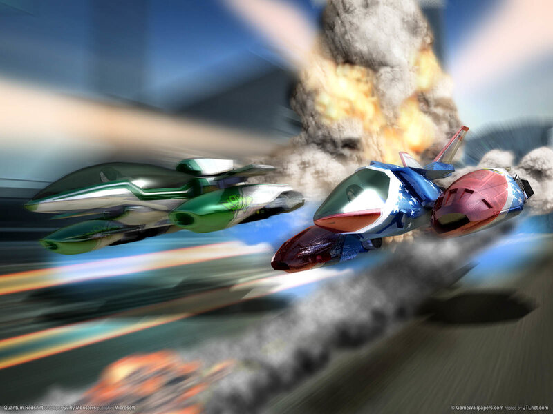 Futuristic racing ships in action