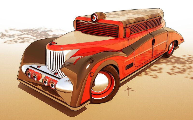 futuristic red car concept