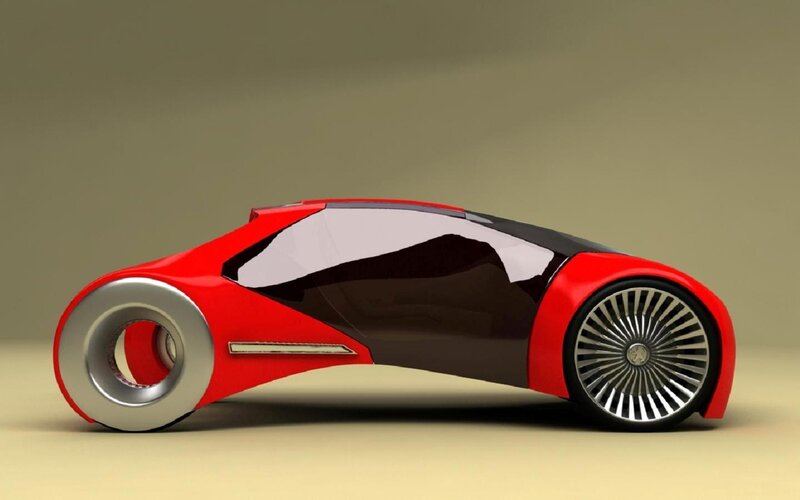 Futuristic Red Car — Sleek