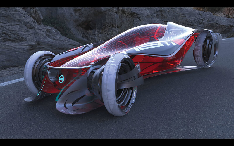Futuristic Red Car