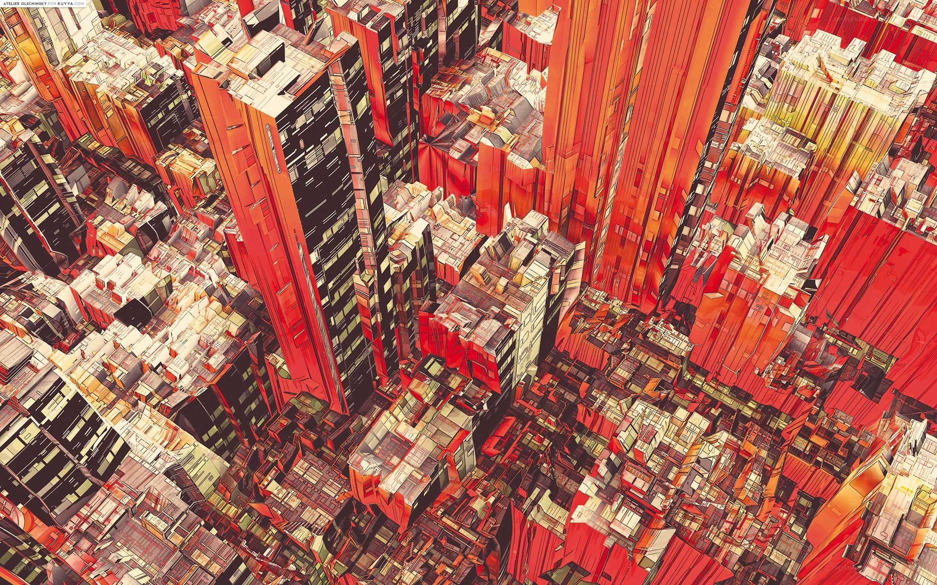 futuristic red cityscape