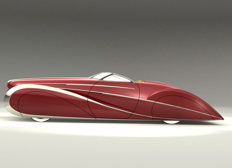 futuristic red concept car