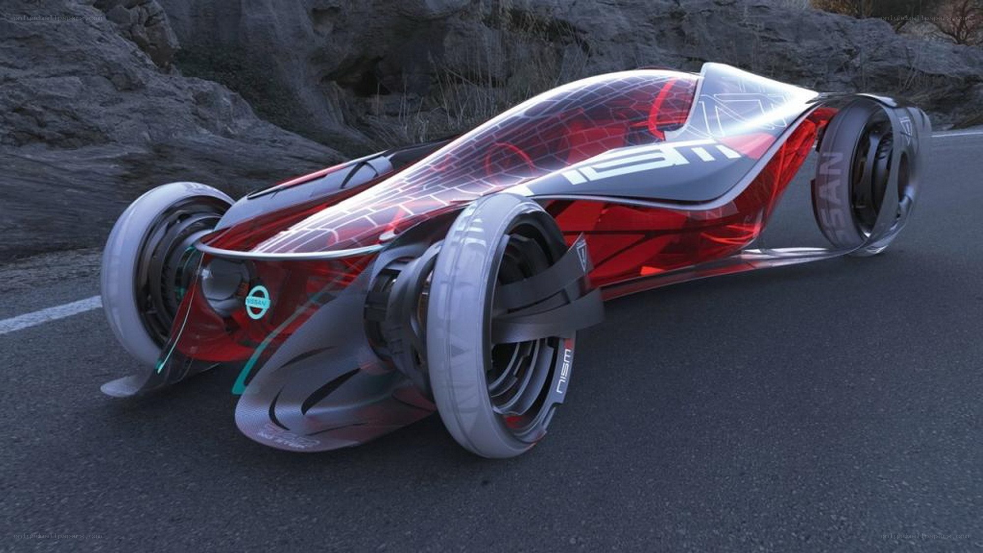 futuristic red concept car