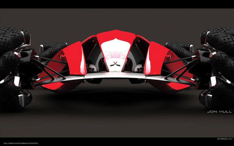 futuristic red concept car