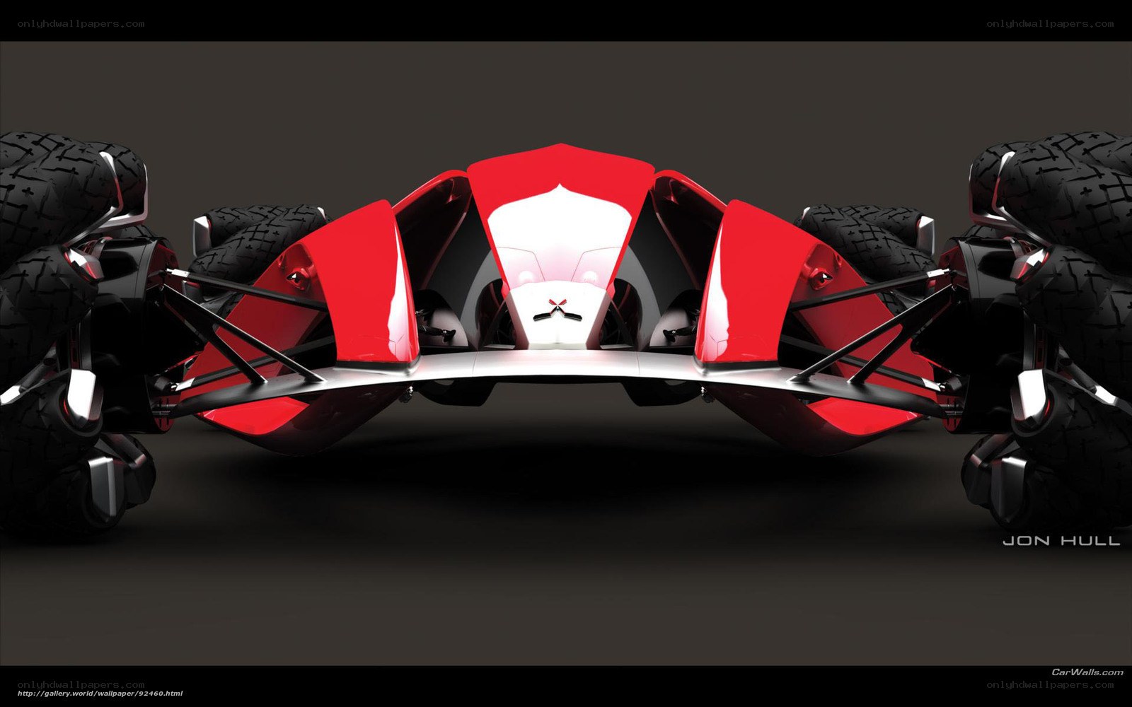 futuristic red concept car