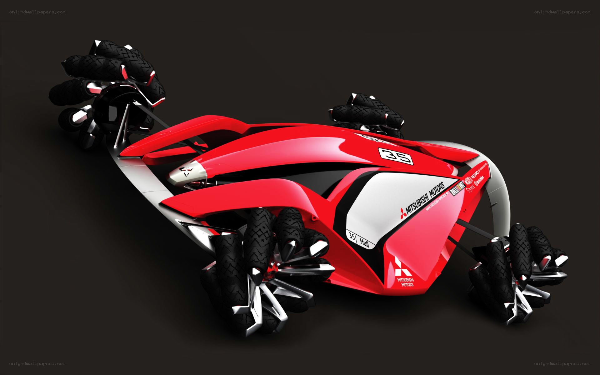 futuristic red concept vehicle