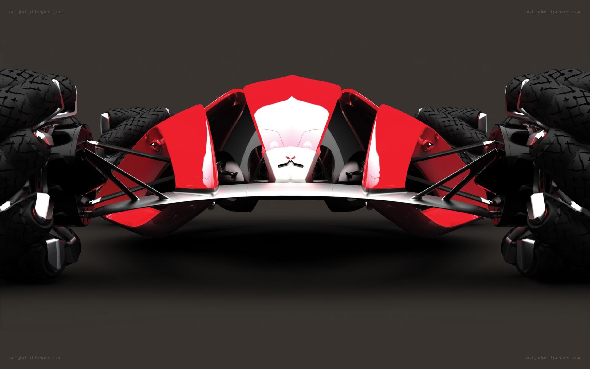 futuristic red concept vehicle