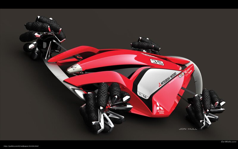 futuristic red concept vehicle