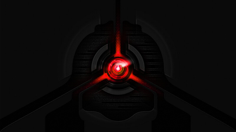 futuristic red core interface