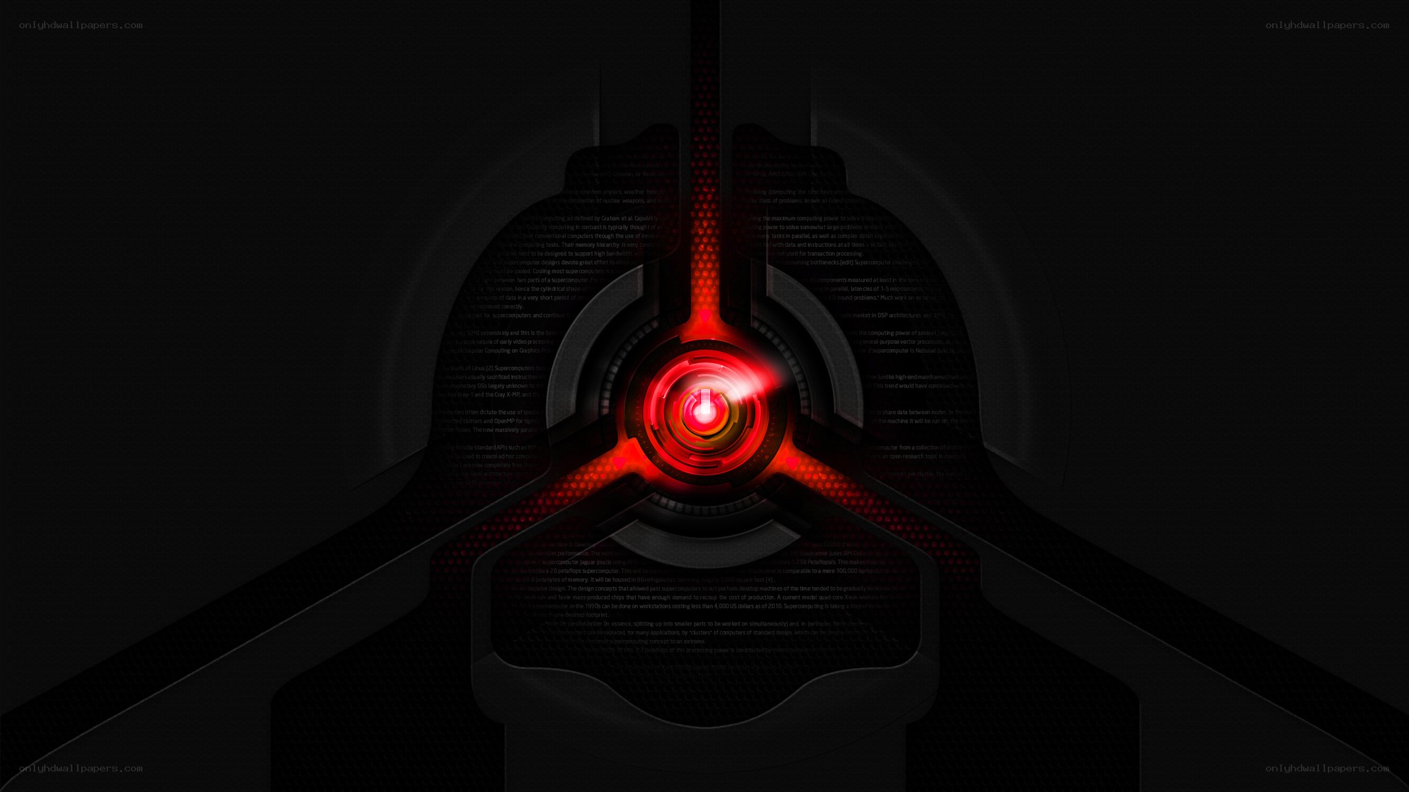 futuristic red core interface