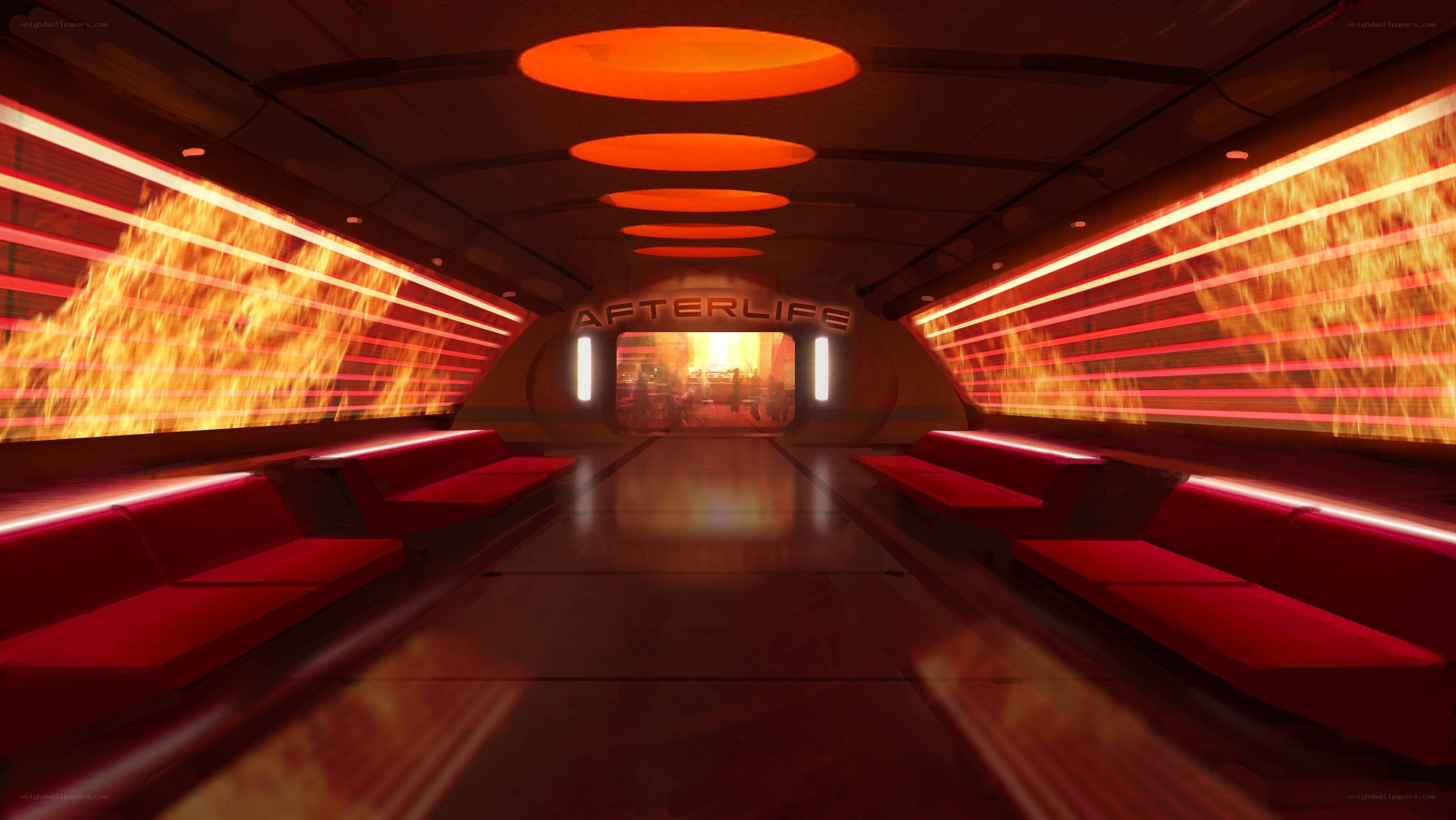 futuristic red corridor