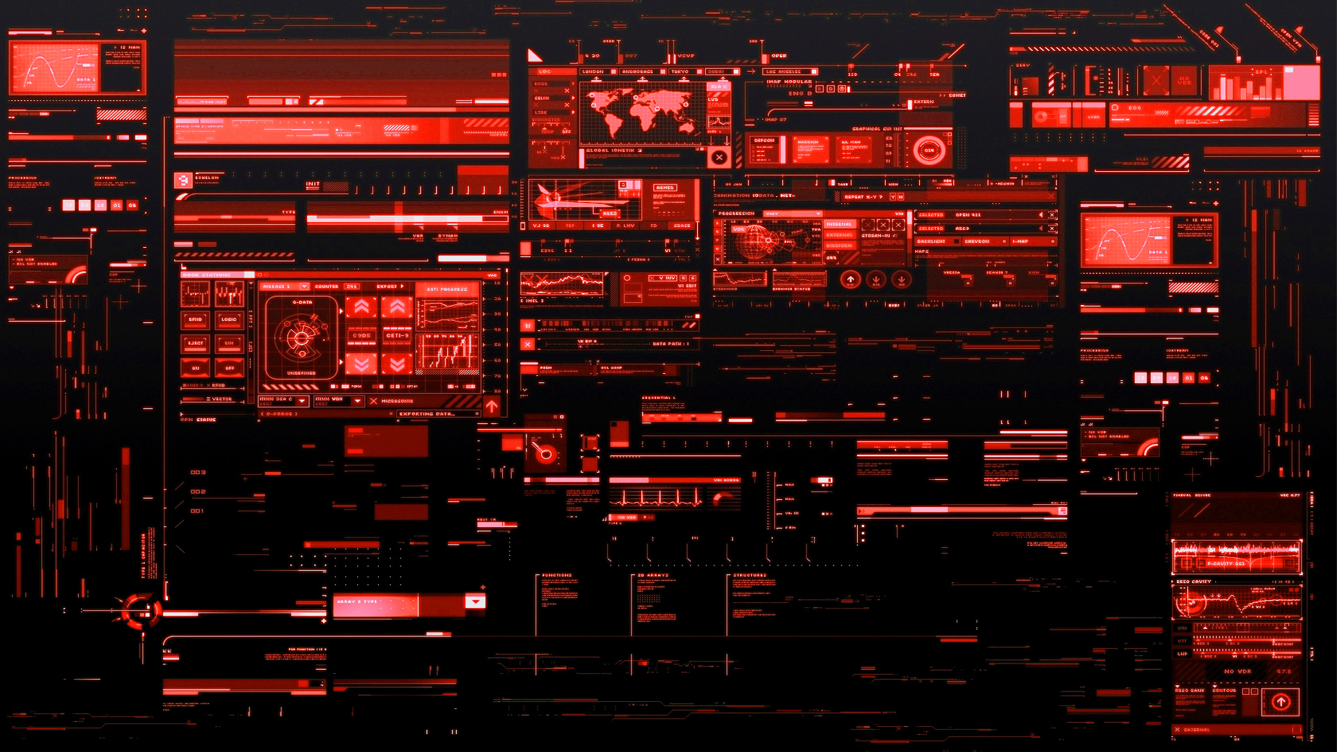 futuristic red interface dashboard