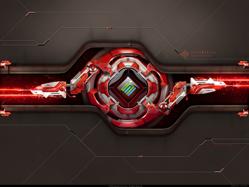 futuristic red mechanical design