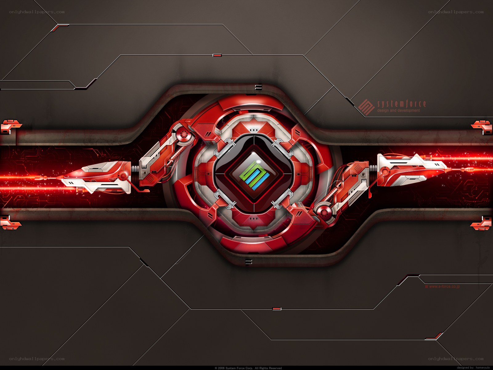 futuristic red mechanical design