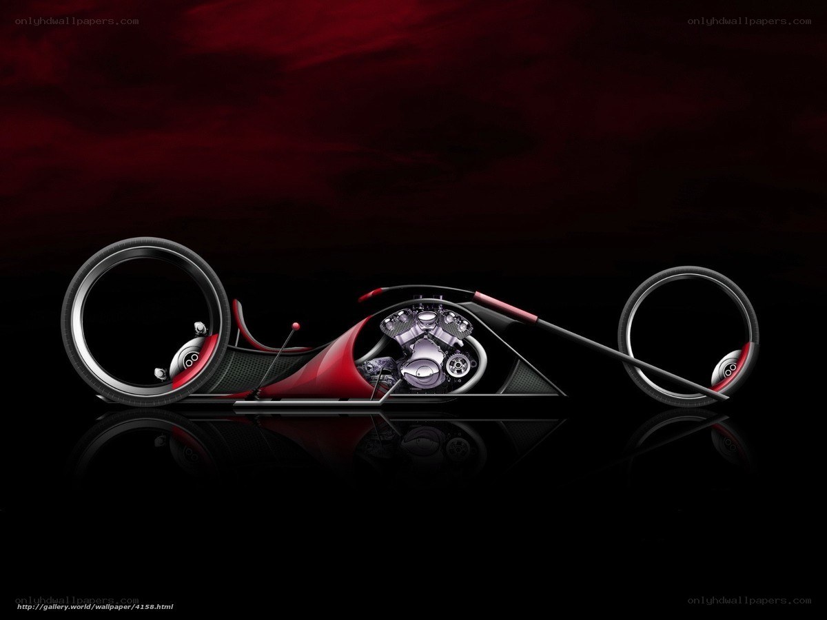 futuristic red motorcycle