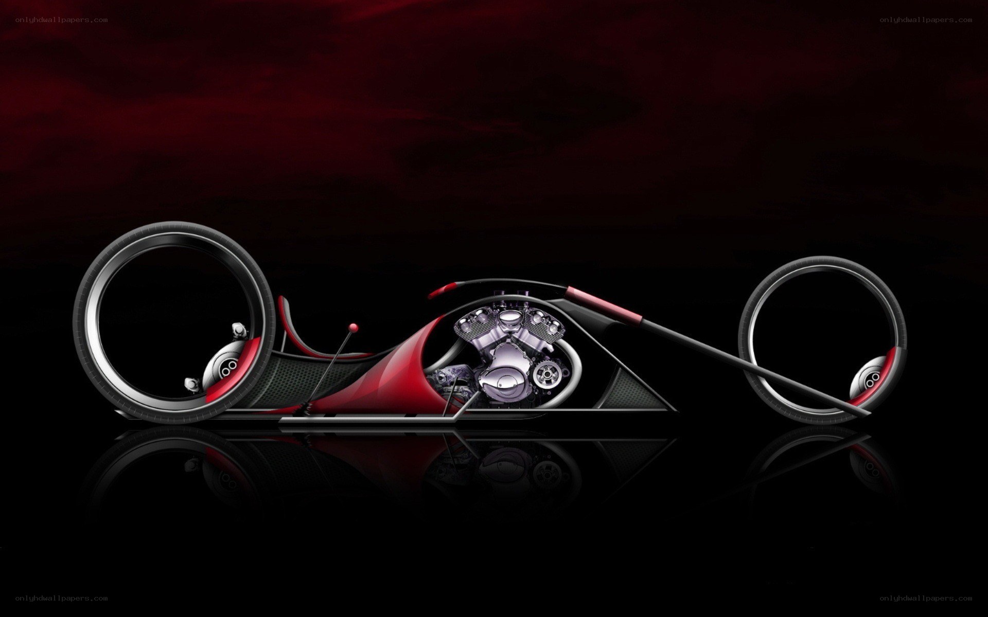 futuristic red motorcycle concept