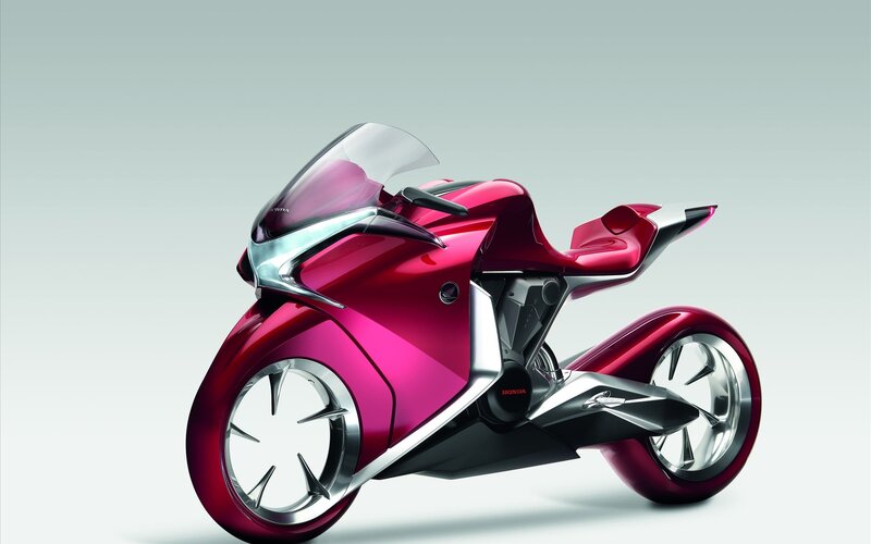 futuristic red motorcycle concept