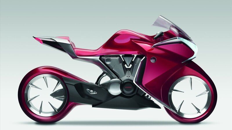 futuristic red motorcycle concept