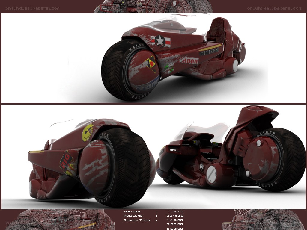 futuristic red motorcycle design