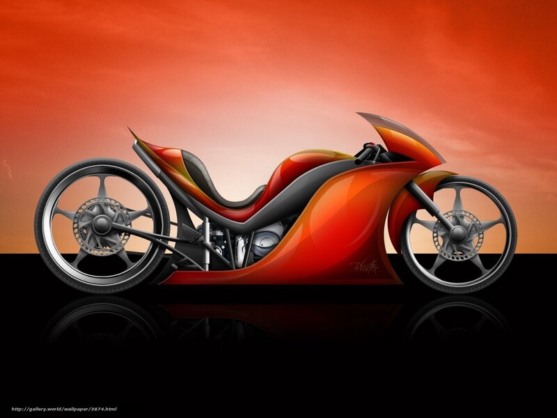 futuristic red motorcycle