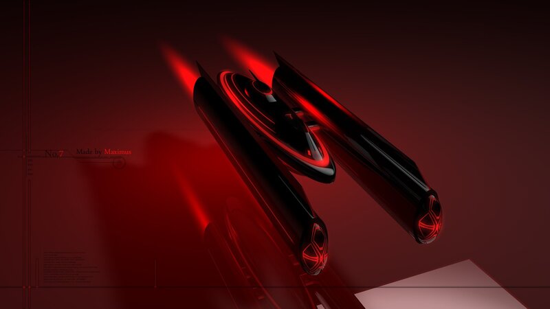 futuristic red spaceship