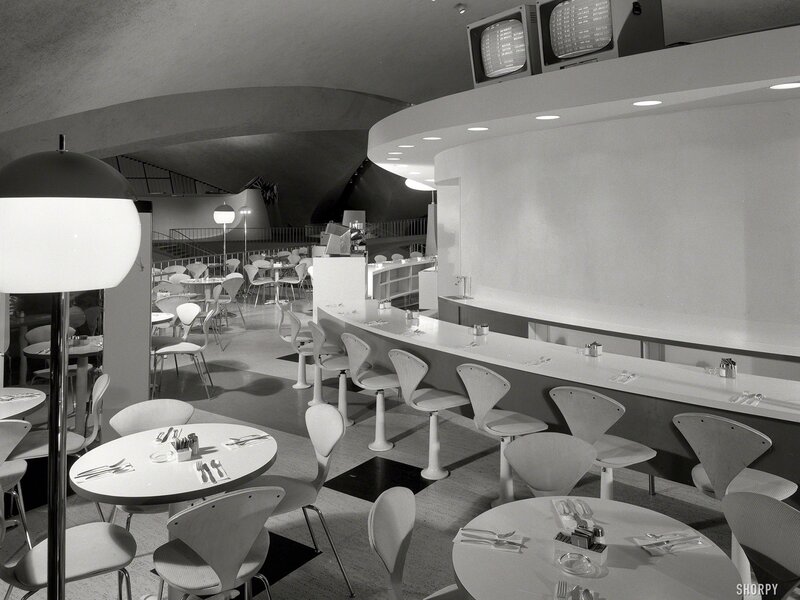 Futuristic restaurant interior