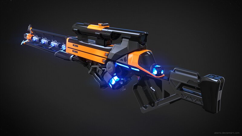 Futuristic Rifle — Black, Dark