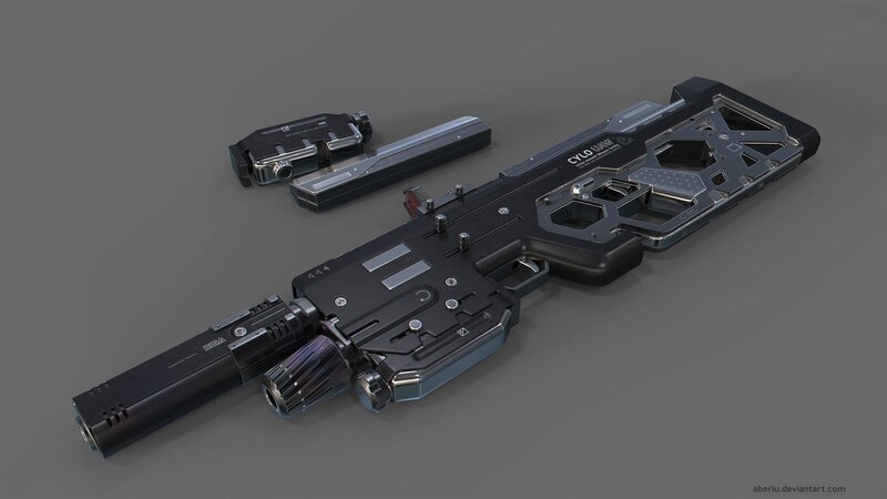 Futuristic Rifle — Black, Neutral