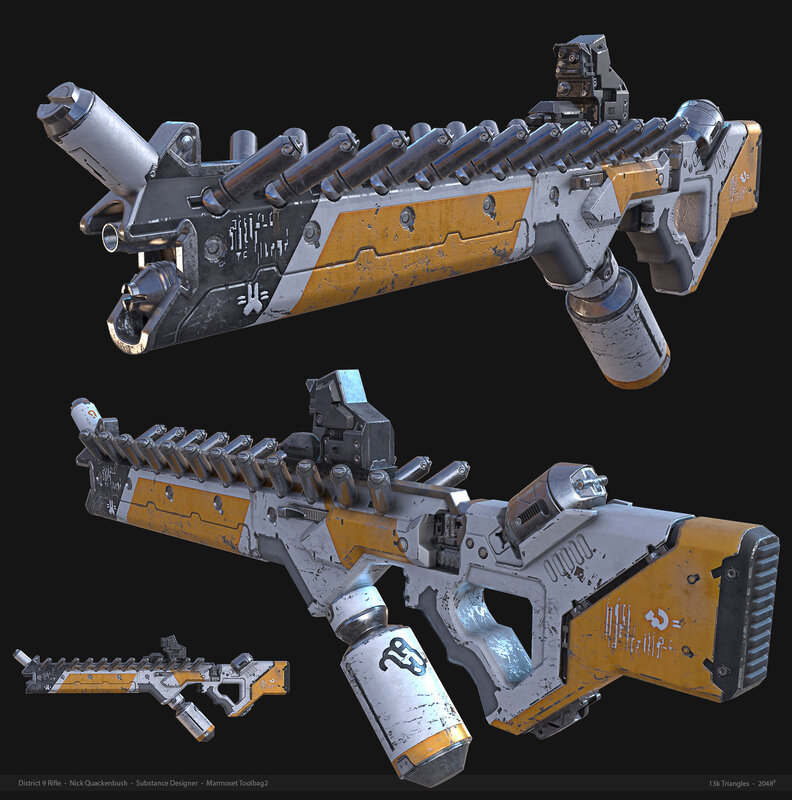 Futuristic Rifle — Gray, Mechanical