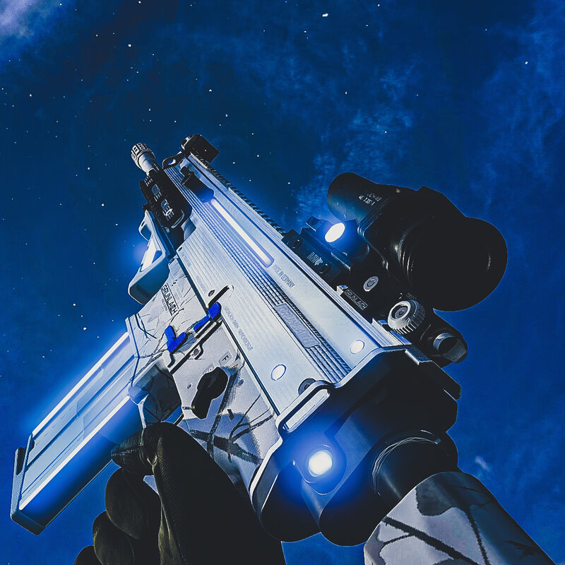 Futuristic Rifle in Hand — Blue