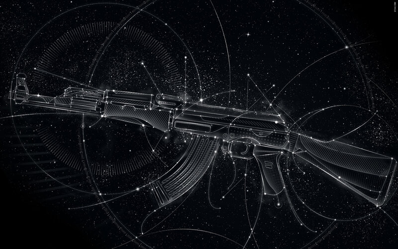 futuristic rifle in space