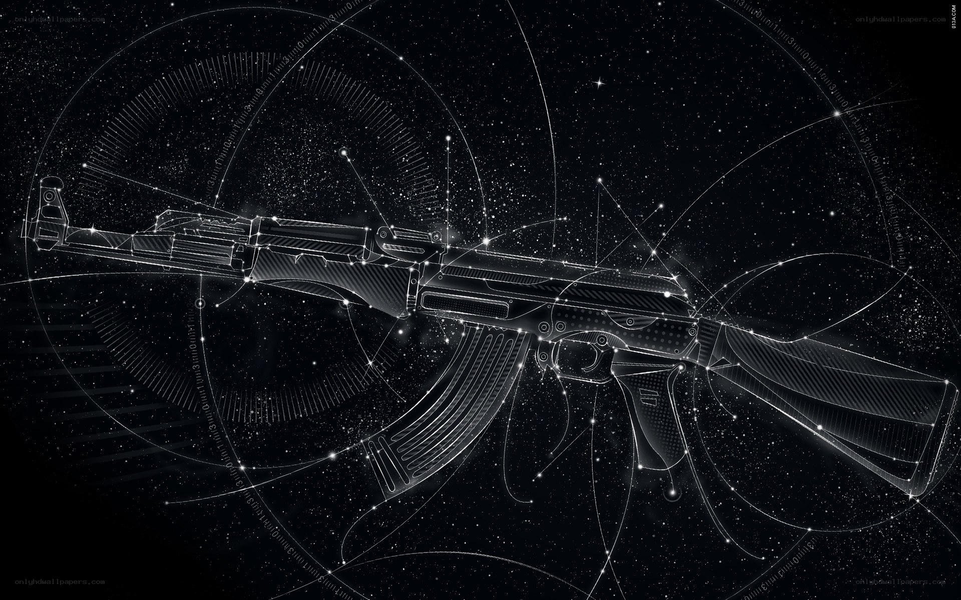futuristic rifle in space