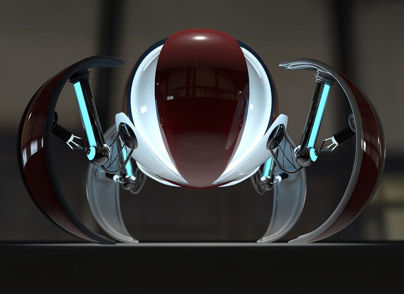 Futuristic Robot Design — Red