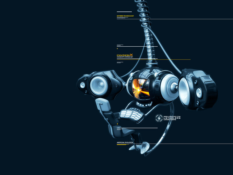 Futuristic Robot Device — Black