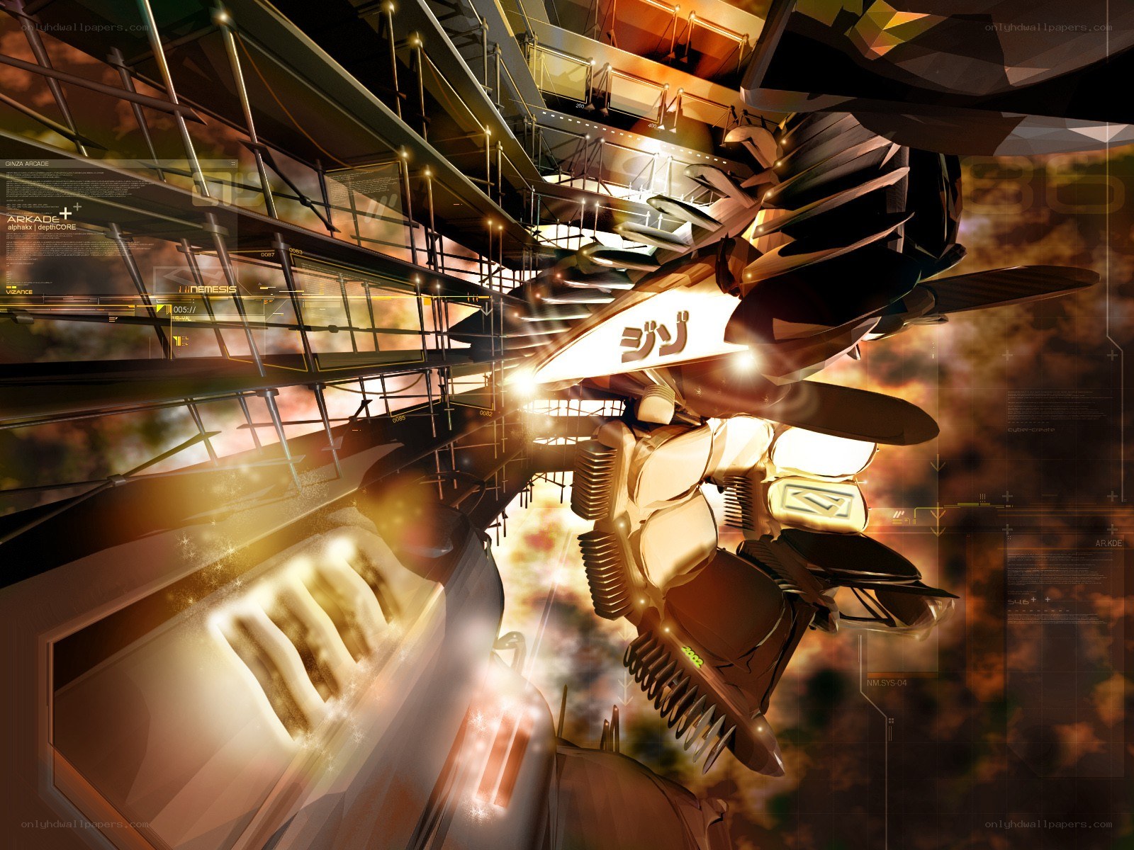 futuristic robot in a digital city