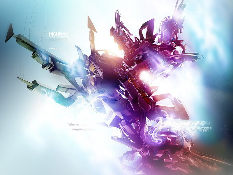 futuristic robot in light
