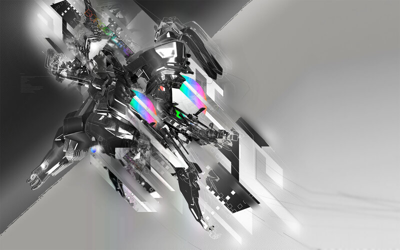 futuristic robot in motion